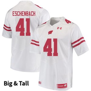 Men's Wisconsin Badgers NCAA #41 Jack Eschenbach White Authentic Under Armour Big & Tall Stitched College Football Jersey BD31Y66UY